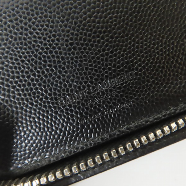 実際に弊社で買取させて頂いた【難あり】SAINT LAURENT PARIS/サンローランパリ レザー ラウンドファスナー オーガナイザーの画像 5枚目