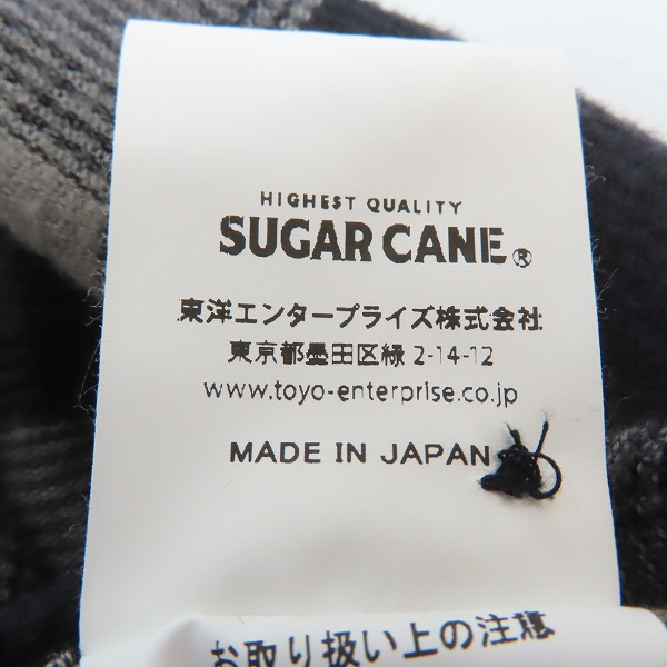 実際に弊社で買取させて頂いたSUGAR CANE/シュガーケーン 長袖ドビーチェック ワークシャツ  ブラック×グレー SC28163 /Mの画像 4枚目