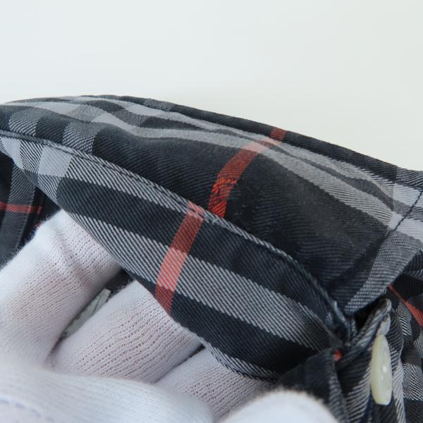 実際に弊社で買取させて頂いたBurberrys REGD/バーバリーズ ホース刺繍×チェック柄 長袖シャツ チャコール系/Lの画像 4枚目