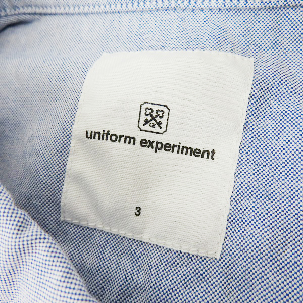 実際に弊社で買取させて頂いたuniform experiment/ユニフォームエクスペリメント SLEEVE BIG LOGO PANEL B.D SHIRT UE-156050/3の画像 2枚目