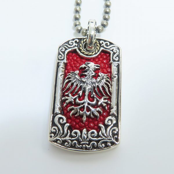 実際に弊社で買取させて頂いた【ギャラ付き】レザーズアンドトレジャーズ IDタグ ミディアム/フェニックス/K18ロープエッジ/スティングレイ ペンダントの画像 1枚目