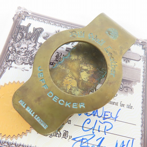 実際に弊社で買取させて頂いた【ギャラ付/カスタム】BWL/ビルウォールレザー JEFF DECKER コラボ マネークリップ