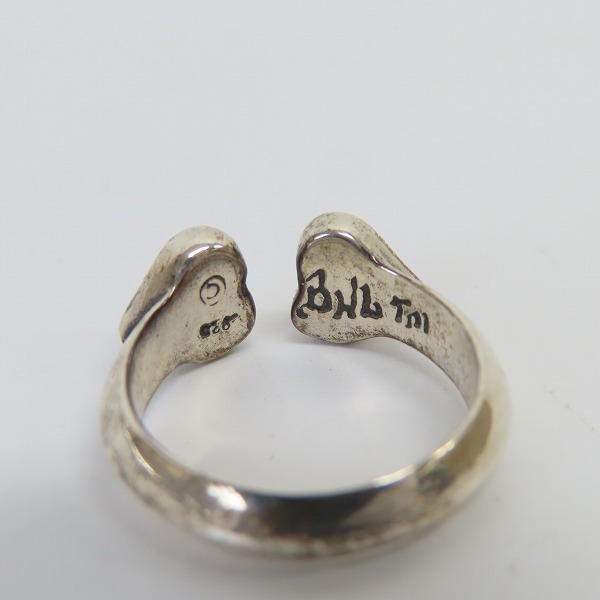 実際に弊社で買取させて頂いたBILL WALL LEATHER/BWL/ビルウォールレザー ダブルトライバルハートリング 10号の画像 6枚目