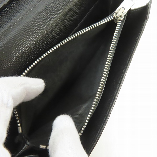 実際に弊社で買取させて頂いた【難あり】SAINT LAURENT PARIS/サンローランパリ レザー ラウンドファスナー オーガナイザーの画像 4枚目