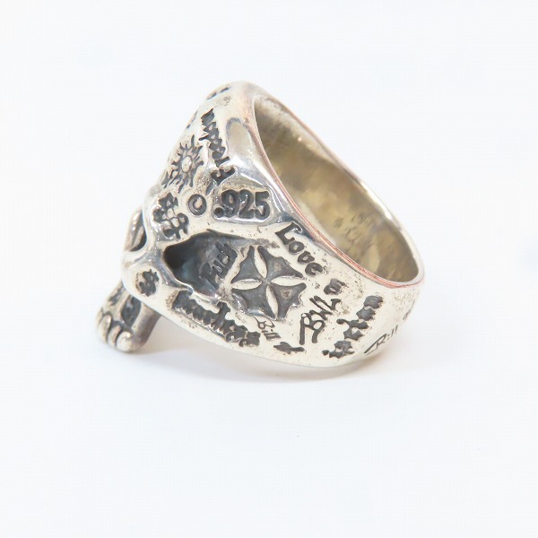 実際に弊社で買取させて頂いたBILL WALL LEATHER/ビルウォールレザー Graffiti Skull Large Forehead/ リング 19-21.5号の画像 2枚目