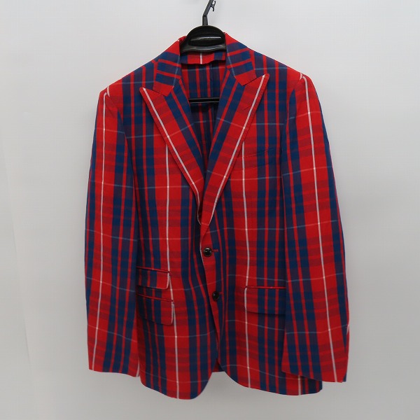 実際に弊社で買取させて頂いたTOMORROWLAND/トゥモローランド チェック リネン混 テーラードジャケット /48