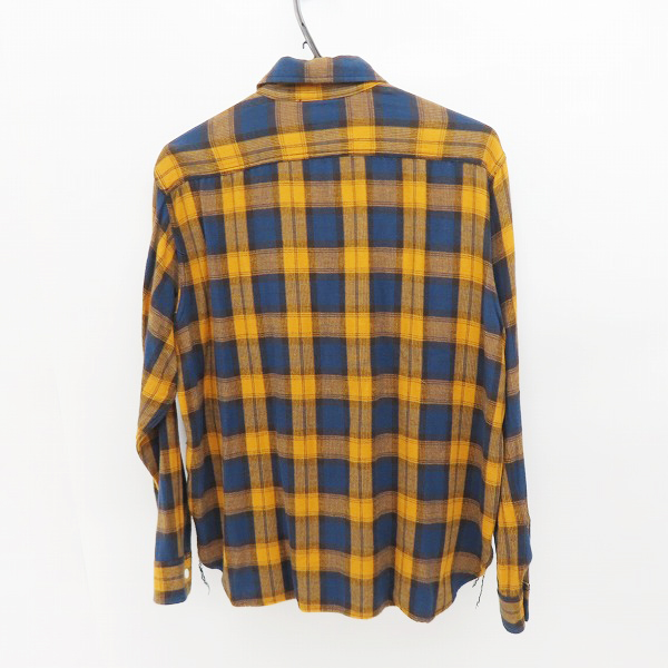 実際に弊社で買取させて頂いたSUGAR CANE/シュガーケーン 長袖ドビーチェック ワークシャツ  マスタード系×ネイビー SC28163/Mの画像 1枚目