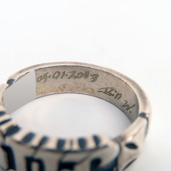 実際に弊社で買取させて頂いたBILL WALL LEATHER/BWL/ビルウォールレザー ロゴデザインリング R311 22-22.5号の画像 8枚目