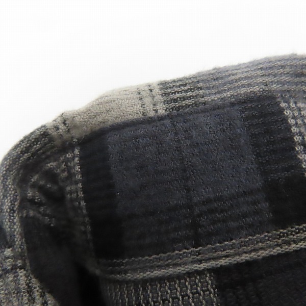 実際に弊社で買取させて頂いたSUGAR CANE/シュガーケーン 長袖ドビーチェック ワークシャツ  ブラック×グレー SC28163 /Mの画像 5枚目