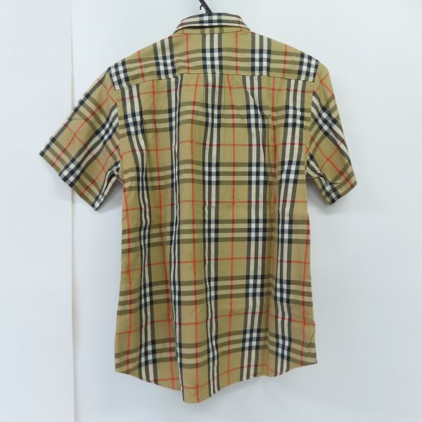 実際に弊社で買取させて頂いたBurberrys REGD/バーバリーズ ホース刺繍×チェック柄 半袖シャツ ベージュ系/Lの画像 1枚目