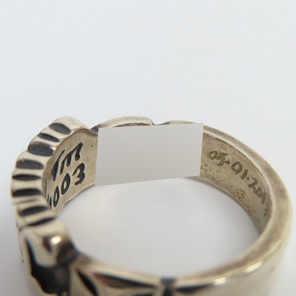 実際に弊社で買取させて頂いたBILL WALL LEATHER/BWL/ビルウォールレザー ロゴデザインリング R311 22-22.5号の画像 7枚目