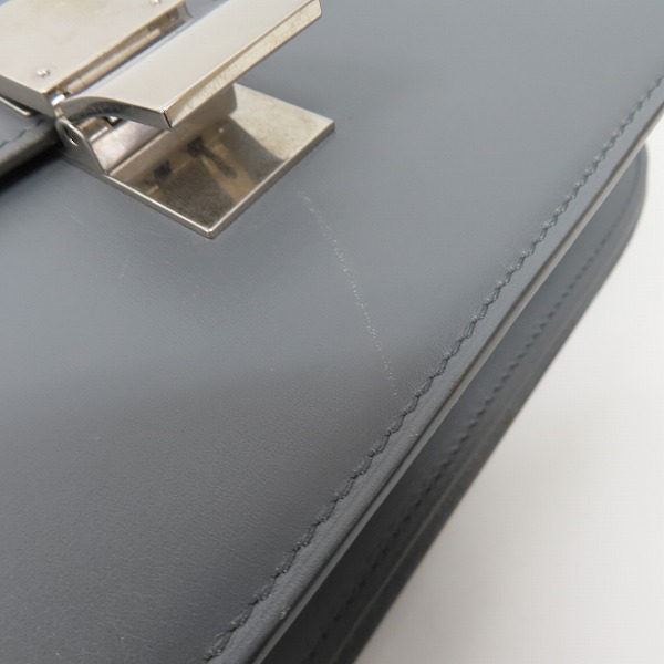 実際に弊社で買取させて頂いた【ショルダー欠品】CELINE/セリーヌ クラシックボックス レザー ハンドバッグ ミディアムサイズ の画像 5枚目