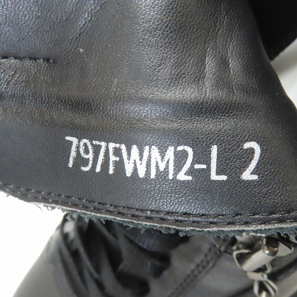 実際に弊社で買取させて頂いたJULIUS/ユリウス 22AW カウレザー レースアップスニーカー ブラック 797FWM2-L/2の画像 6枚目