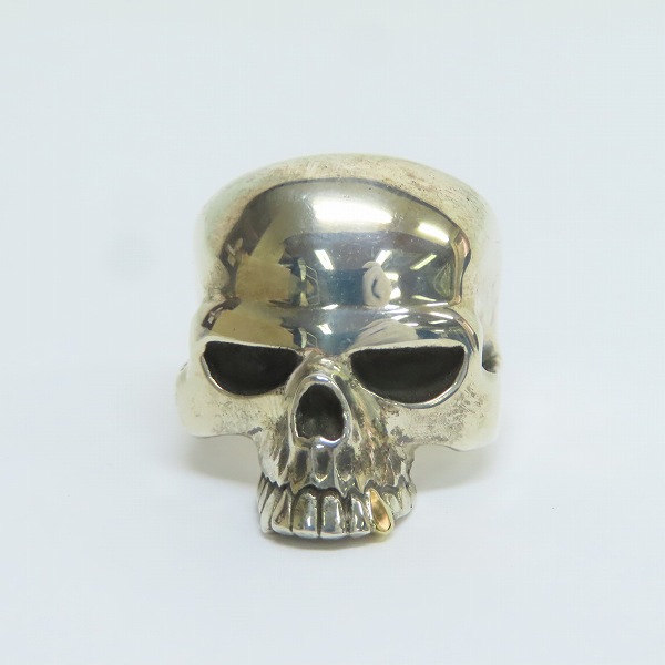 実際に弊社で買取させて頂いたCRAZY PIG/クレイジーピッグ LARGE EVIL SKULL/ラージ エビルスカル リングｗ/K18 ファングゴールド/16-18.5号の画像 1枚目
