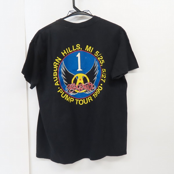 実際に弊社で買取させて頂いたAERO SMITH/エアロスミス 1989 ヴィンテージバンドTシャツ BROCKUMタグ/XLの画像 1枚目