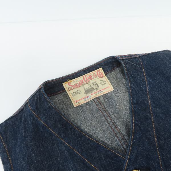 実際に弊社で買取させて頂いたSUGAR CANE/シュガーケーン Lot 242 Denim Work Vest/デニムワークベスト SC12242/40の画像 4枚目