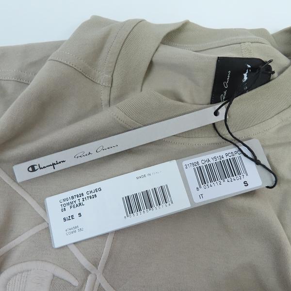 実際に弊社で買取させて頂いた【未使用】RICK OWENS/リックオウエンス x Champion/チャンピオン 21ss ロゴ刺繍半袖 Tシャツ CM01B7926/Mの画像 5枚目