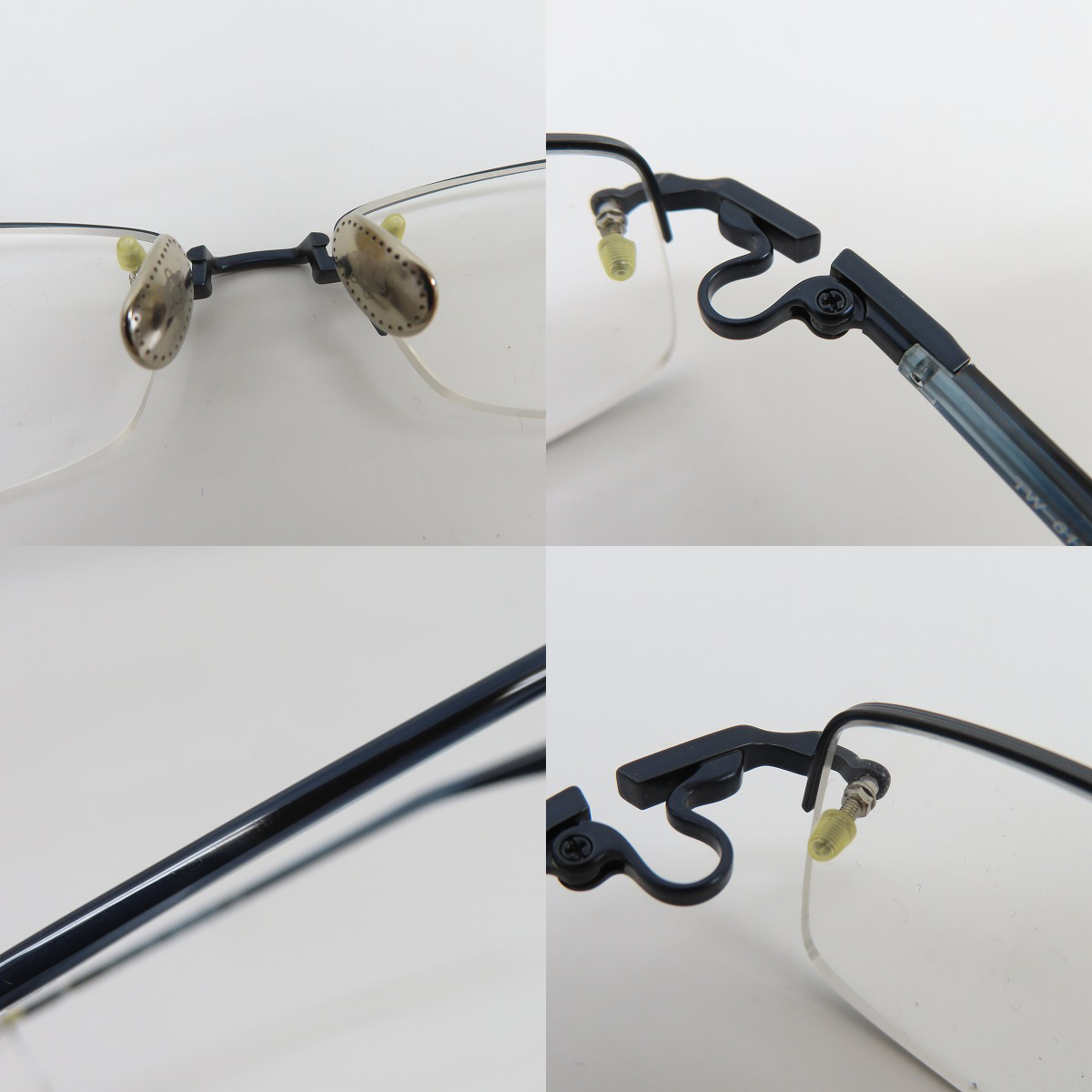 実際に弊社で買取させて頂いた999.9/フォーナインズ ハーフリム スクエア型 眼鏡/メガネフレーム/アイウェア TW-61T 7673の画像 6枚目