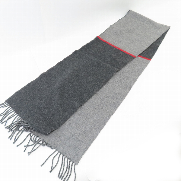 実際に弊社で買取させて頂いた【JPタグ】LOEWE/ロエベ アナグラムロゴ刺繍 カシミア混 ウールマフラーの画像 2枚目