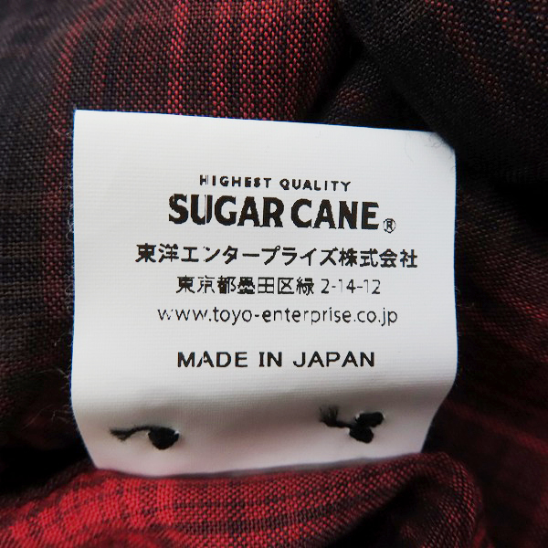 実際に弊社で買取させて頂いた【未使用】SUGAR CANE/シュガーケーン レーヨン オンブレチェックシャツ レッド SC28852/Mの画像 4枚目