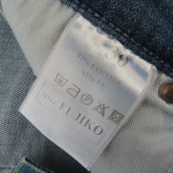 実際に弊社で買取させて頂いたHYDROGEN/ハイドロゲン グリーンステッチ デニムパンツ/30の画像 4枚目