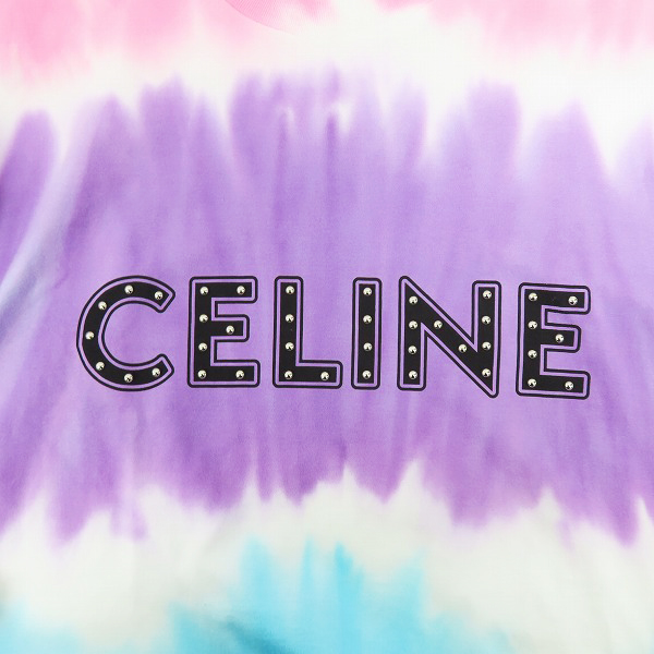 実際に弊社で買取させて頂いた【JPタグ/未使用】CELINE/セリーヌ 21SS Studded Logo S/S Tee タイダイ柄 スタッズ ロゴ 半袖 Tシャツ 2X687956M/Mの画像 6枚目