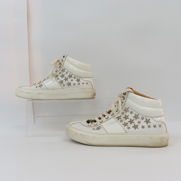 実際に弊社で買取させて頂いたJIMMY CHOO/ジミーチュウ スタースタッズ スニーカー ホワイト/41の画像 3枚目