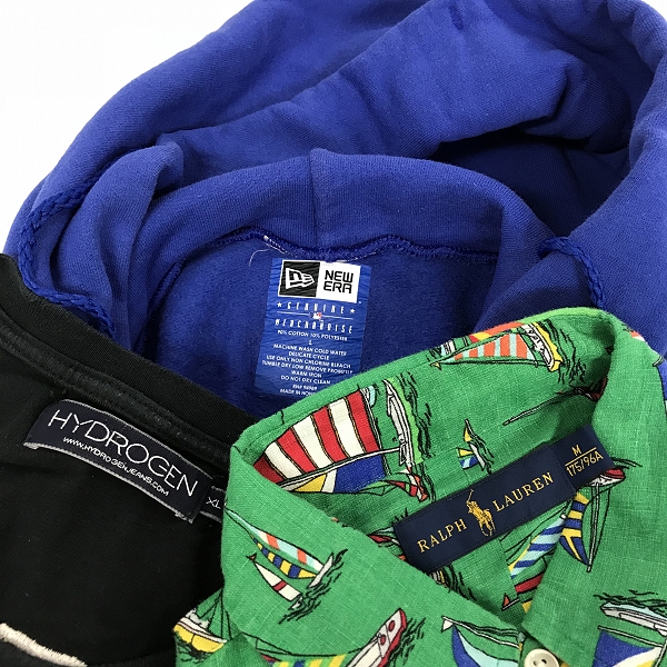 実際に弊社で買取させて頂いた【おまとめ品】ニューエラ/ハイドロゲン/ラルフローレン 等 長袖シャツ/半袖Tシャツ/パーカー 他 の画像 1枚目
