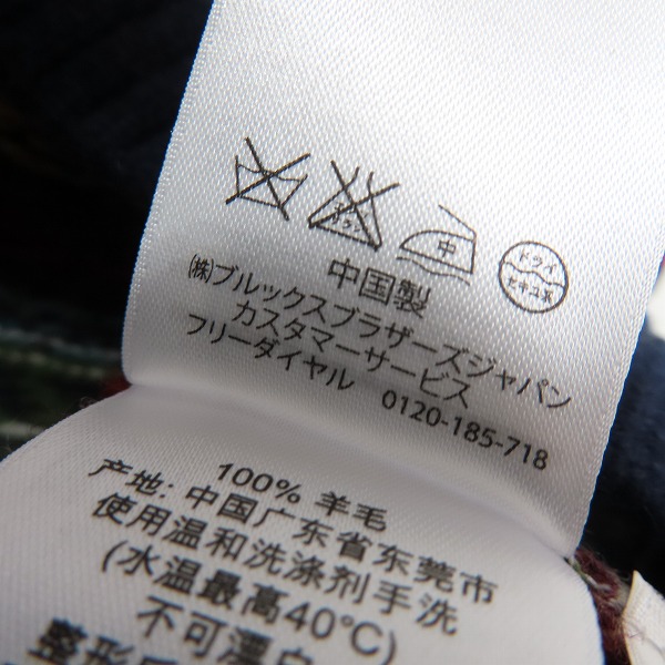 実際に弊社で買取させて頂いた【未使用】BROOKS BROTHERS Red Fleece/ブルックスブラザーズレッドフリース ハーフボタンニット 総柄/Sの画像 4枚目