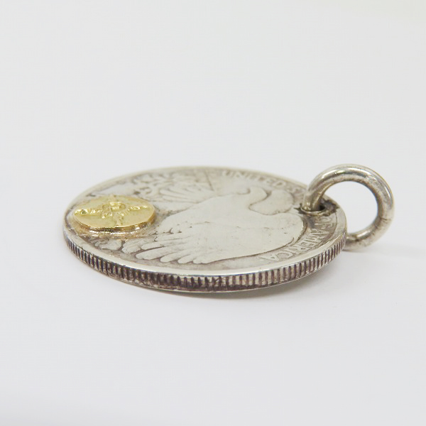 実際に弊社で買取させて頂いた【ワランティ付き】FIRST ARROWS/ファーストアローズ K18付 サン&アラベスク/ウォーキングリバティーコイン ペンダント P-056の画像 3枚目