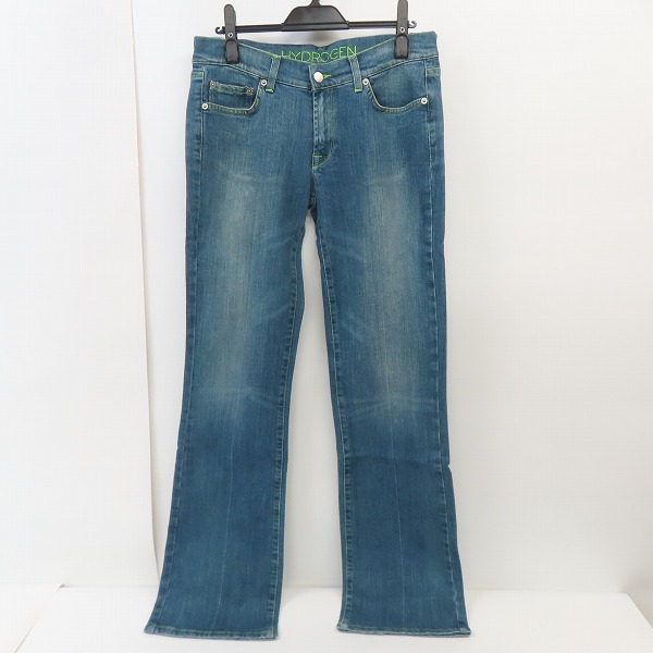 実際に弊社で買取させて頂いたHYDROGEN/ハイドロゲン グリーンステッチ デニムパンツ/30