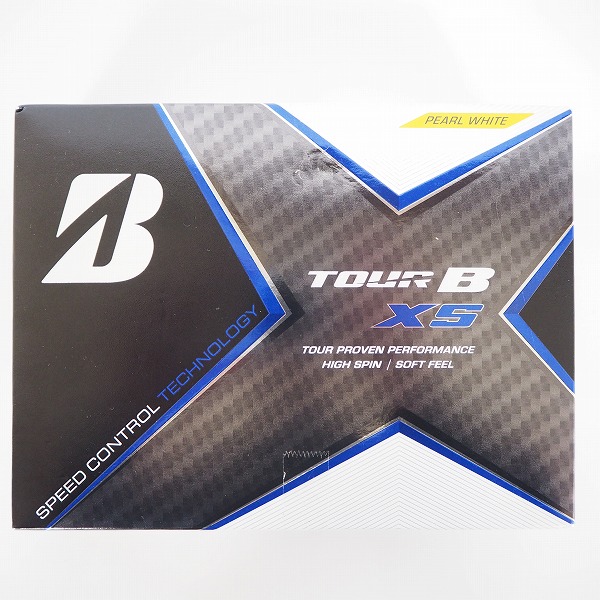 実際に弊社で買取させて頂いた【未使用/ラインマーカー】BRIDGESTONE/ブリヂストン TOUR B XS ゴルフボール パールホワイト 1ダースの画像 2枚目