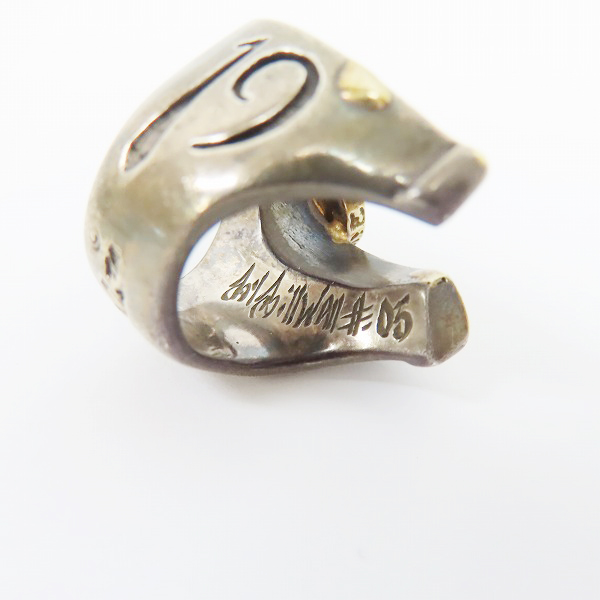 実際に弊社で買取させて頂いた【ギャラ/カスタム】BWL/ビルウォールレザー マークマホーニー ホースシューリング ｗ/ハッピーフェイス ゴールドサダー 3.5号の画像 6枚目