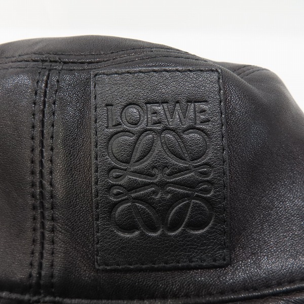 実際に弊社で買取させて頂いた【JPタグ】LOEWE/ロエベ Fisherman/フィッシャーマン アナグラムロゴパッチ レザーバケットハット   の画像 8枚目