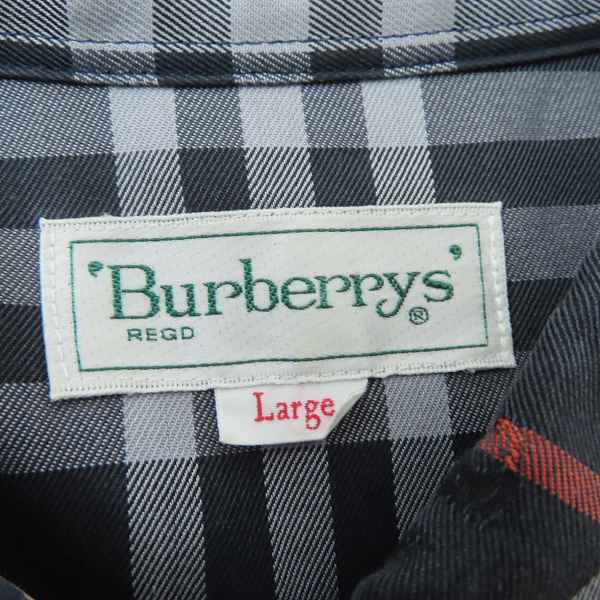 実際に弊社で買取させて頂いたBurberrys REGD/バーバリーズ ホース刺繍×チェック柄 長袖シャツ チャコール系/Lの画像 2枚目