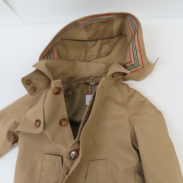 実際に弊社で買取させて頂いたBURBERRY/バーバリー キッズ フード付きトレンチコート/ノバチェック パンツ 92cm 2点セットの画像 2枚目
