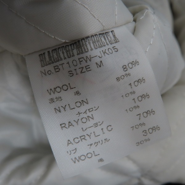 実際に弊社で買取させて頂いたBlackTopMotorcycle/ブラックトップ ウール ファラオジャケット デビルワッペン BT10FW-JK05 /Mの画像 3枚目