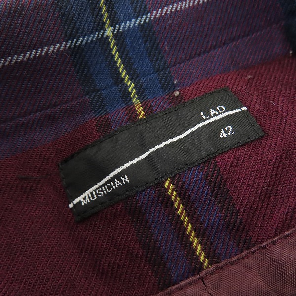 実際に弊社で買取させて頂いたLAD MUSICIAN/ラッドミュージシャン チェックベスト/42の画像 2枚目