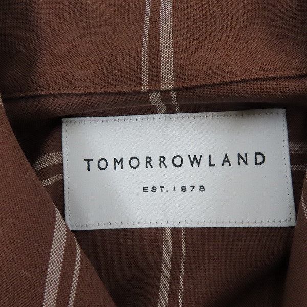 実際に弊社で買取させて頂いたTOMORROWLAND/トゥモローランド ウール チェック 長袖シャツ 63-01-02-01103/XSの画像 2枚目