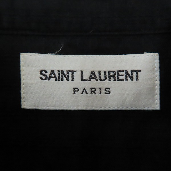 実際に弊社で買取させて頂いた【JPタグ】SAINT LAURENT PARIS/サンローランパリ 20SS ストライプオフィサー長袖シャツ/刺繍/ビーズ装飾 599691 Y1A47/40の画像 2枚目