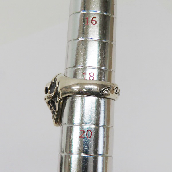 実際に弊社で買取させて頂いた【ギャラ付き】BILL WALL LEATHER/BWL/ビルウォールレザー グッドラックスカル リング/18-20号の画像 7枚目