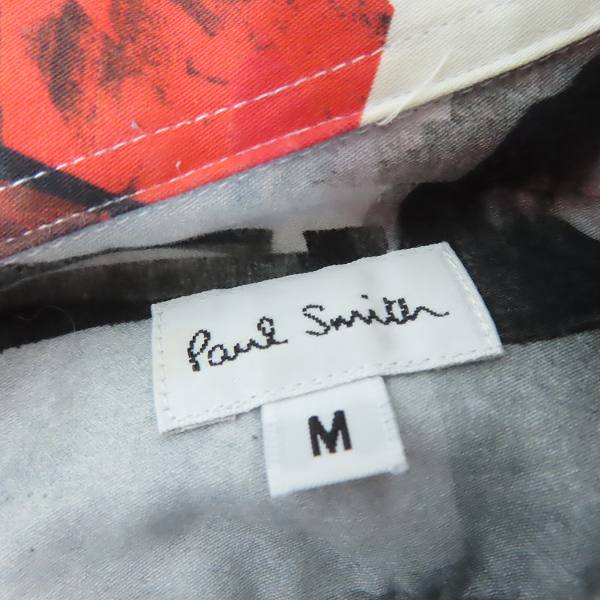 実際に弊社で買取させて頂いたPaul Smith/ポールスミス 薔薇 総柄 長袖 コットンシャツ/Mの画像 2枚目