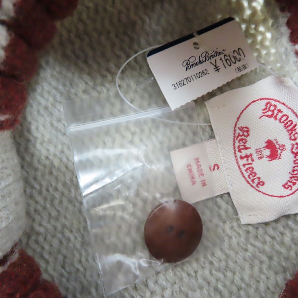 実際に弊社で買取させて頂いた【未使用】BROOKS BROTHERS Red Fleece/ブルックスブラザーズレッドフリース ハーフボタンニット/Sの画像 5枚目