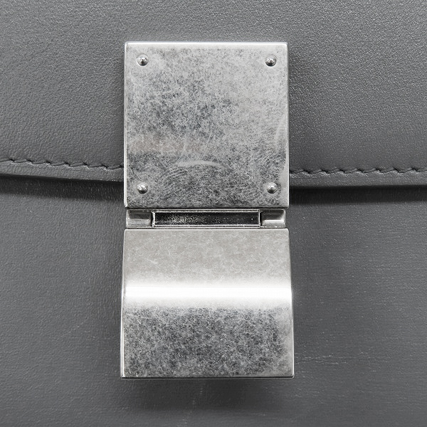 実際に弊社で買取させて頂いた【ショルダー欠品】CELINE/セリーヌ クラシックボックス レザー ハンドバッグ ミディアムサイズ の画像 6枚目