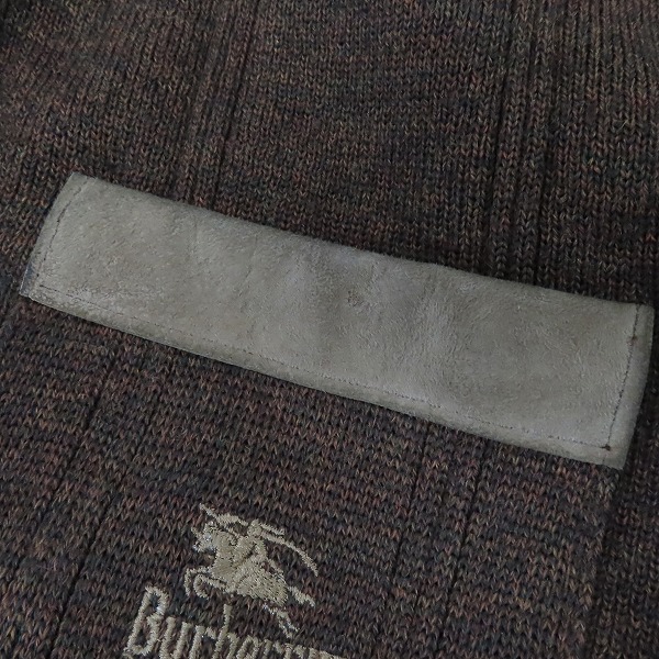 実際に弊社で買取させて頂いたBURBERRYS/バーバリーズ スエード レザー 切り替え エルボーパッチ ニット カーディガン/XL の画像 6枚目