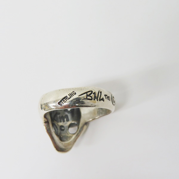 実際に弊社で買取させて頂いた【ギャラ付き】BILL WALL LEATHER/BWL/ビルウォールレザー グッドラックスカル リング/18-20号の画像 6枚目