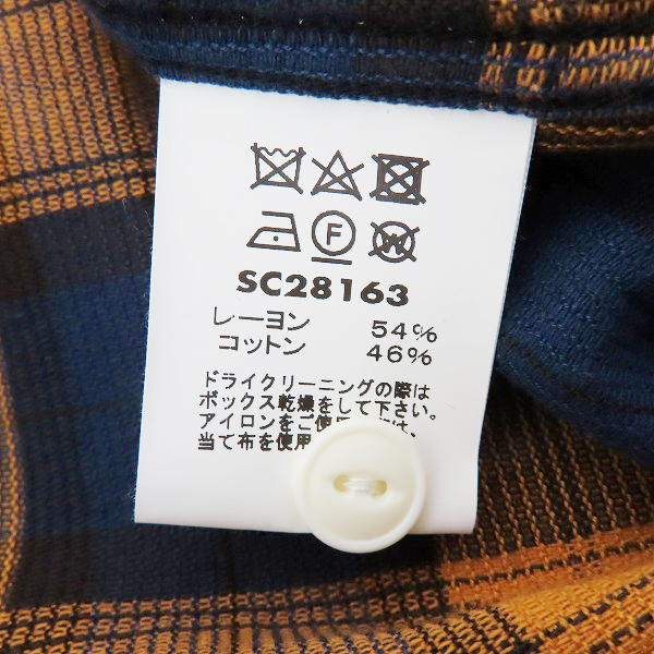 実際に弊社で買取させて頂いたSUGAR CANE/シュガーケーン 長袖ドビーチェック ワークシャツ  マスタード系×ネイビー SC28163/Mの画像 3枚目