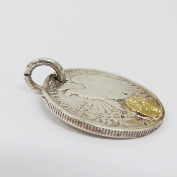 実際に弊社で買取させて頂いた【ワランティ付き】FIRST ARROWS/ファーストアローズ K18付 サン&アラベスク/ウォーキングリバティーコイン ペンダント P-056の画像 4枚目