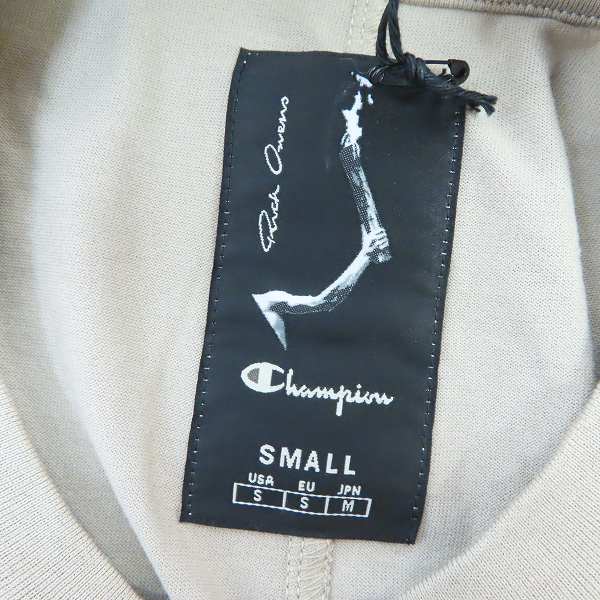 実際に弊社で買取させて頂いた【未使用】RICK OWENS/リックオウエンス x Champion/チャンピオン 21ss ロゴ刺繍半袖 Tシャツ CM01B7926/Mの画像 2枚目