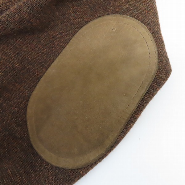 実際に弊社で買取させて頂いたBURBERRYS/バーバリーズ スエード レザー 切り替え エルボーパッチ ニット カーディガン/XL の画像 4枚目